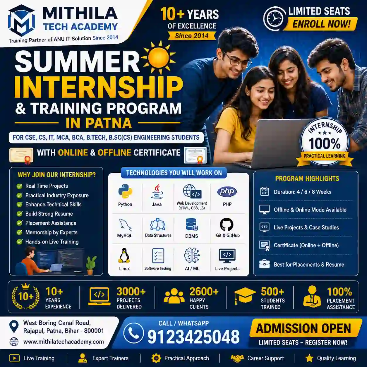 Summer Internship Training Program in Patna